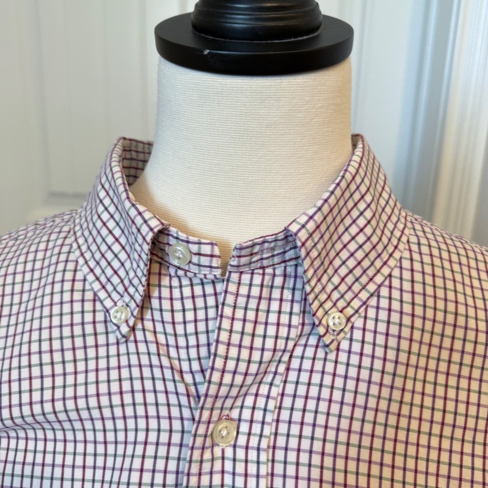 Ralph Lauren Classic Fit Plaid Button-Down Shirt Sz 16.5/34 Burgundy Check - Picture 4 of 13